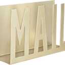 MyGift Mail Holder Organizer Countertop Modern Brass Metal with Cutout MAIL Lettering Design, Office Desktop Envelope and Document Storage Rack