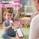 Amazmic Toys for Girls, Kids Karaoke Microphone Toddler Microphone for Kids with Lights, for Girls, Birthday Party Boys Toy Age 3 4 5 6 7 8+(Light Pink)