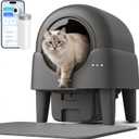 Kveode Self Cleaning Cat Litter Box, 90L Large Capacity for Cats 2.2-15 lbs, APP Control with Smart Safety Sensors, Quiet Operation, Easy Clean Detachable Globe, Milky White