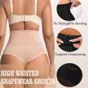 2 PCS Thong Shapewear with Tummy Control for Women, High Waisted Body Shaper Underwear Seamless Shapewear (S)
