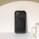 Lovmooful Compatible for iPhone 12 Case Cute Color Card Holder Design for Girls Women Soft TPU More Shockproof Protective Girly for iPhone 12 Case-Black