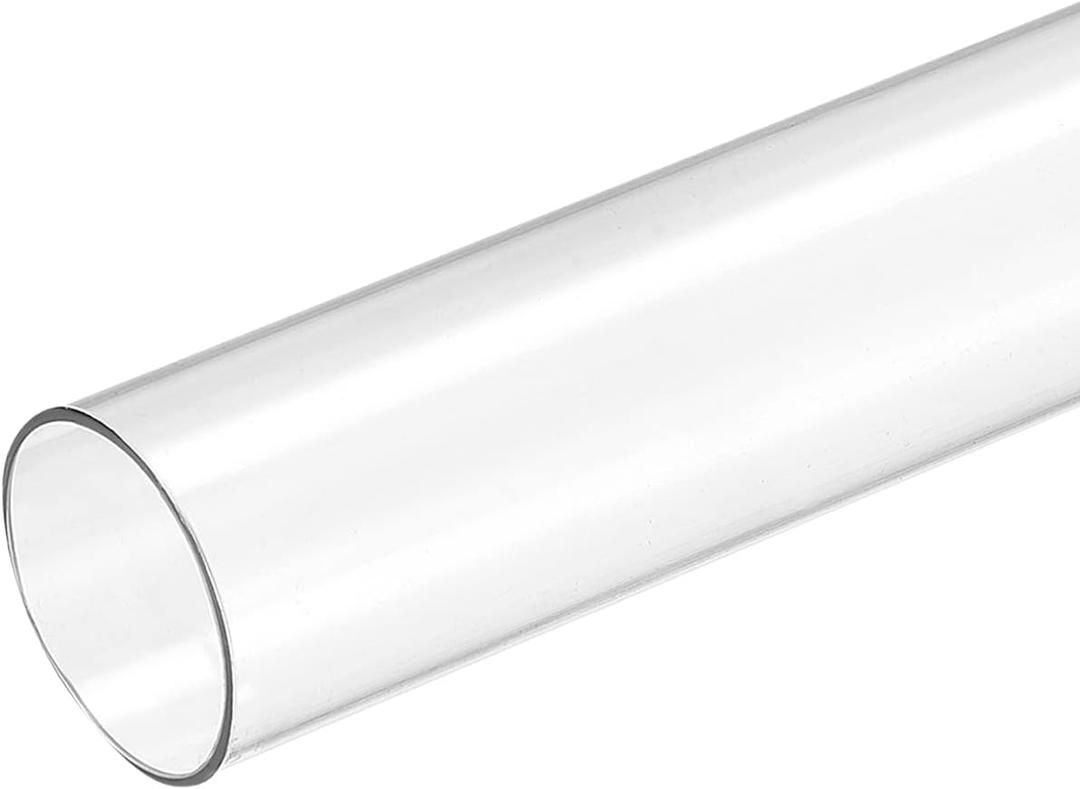 MECCANIXITY Plastic Pipe Rigid Polycarbonate Round Tube Clear 1"(26mm) ID 1.1"(28mm) OD 9.6" (245mm) High Impact for Lighting, Models, Water Plumbing