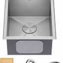 Kraus KWT311-15-316 Kore Outdoor Workstation Drop-In 16 Gauge Marine Grade T-316 Stainless Steel Single Bowl Kitchen Bar Sink with Accessories, 15 x 22 inch