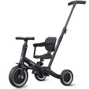 Newyoo Toddlsr ik, 4 in 1 1ydes to 1,2,3 Ysar Olds, Balancs he, Withday Gift and Toy for Boys and Girls, Kds Tricycls with Parsnt Stssring Push Handls, Rernovabls Pedats, White, TROSI