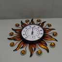 Indoor Outdoor Thermometer, Sun Wall-Mounted Thermometer with Humidity, Easy to Read Decorative Outside Thermometer for Patio, Garden, No Require Batteries