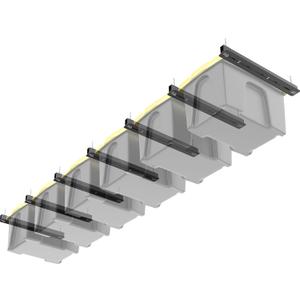 TORACK Garage Ceiling Bin Storage Rack, Adjustable Heavy Duty Overhead Tote Storage Rails(for 6 Bins, Bins are not included)