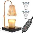 DORESshop Candle Warmer Lamp, Electric Candle Lamp Warmer with Timer(2H/4H/8H), Adjustable Height & Heat with 2 Bulbs, Ideal Gifts.