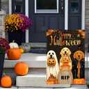 Halloween Garden Flag Golden Retriever Decor 12x18 Double Sided For Outside Dog Garden Flag Halloween Yard Decorative Flags Ghost Spooky Welcome Hallo-ween Outdoor Holiday Home Decor Summerween Yard