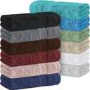 White Classic Luxury Cotton Washcloths 13x13 Inch - 650 GSM Turkish Cotton | Hotel, Spa, Bathroom Face Towel | 12 Pack, Multicolor