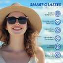 Smart Glasses, Photochromic Anti Blue Light Bluetooth Sunglasses, UV400 Protection, Open-Ear Audio, Hands-Free Calls, Voice Assistant, Wireless Eyewear for Men Women