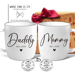 Pregnancy Mug Gift Est 2026 for New Parents, Mommy And Daddy To Be Mug Gifts, New Parents Mugs Gift for Mom, Dad - Pregnancy Announcement, New Parent Gifts for Couples, Mom And Dad Mugs 2026-15