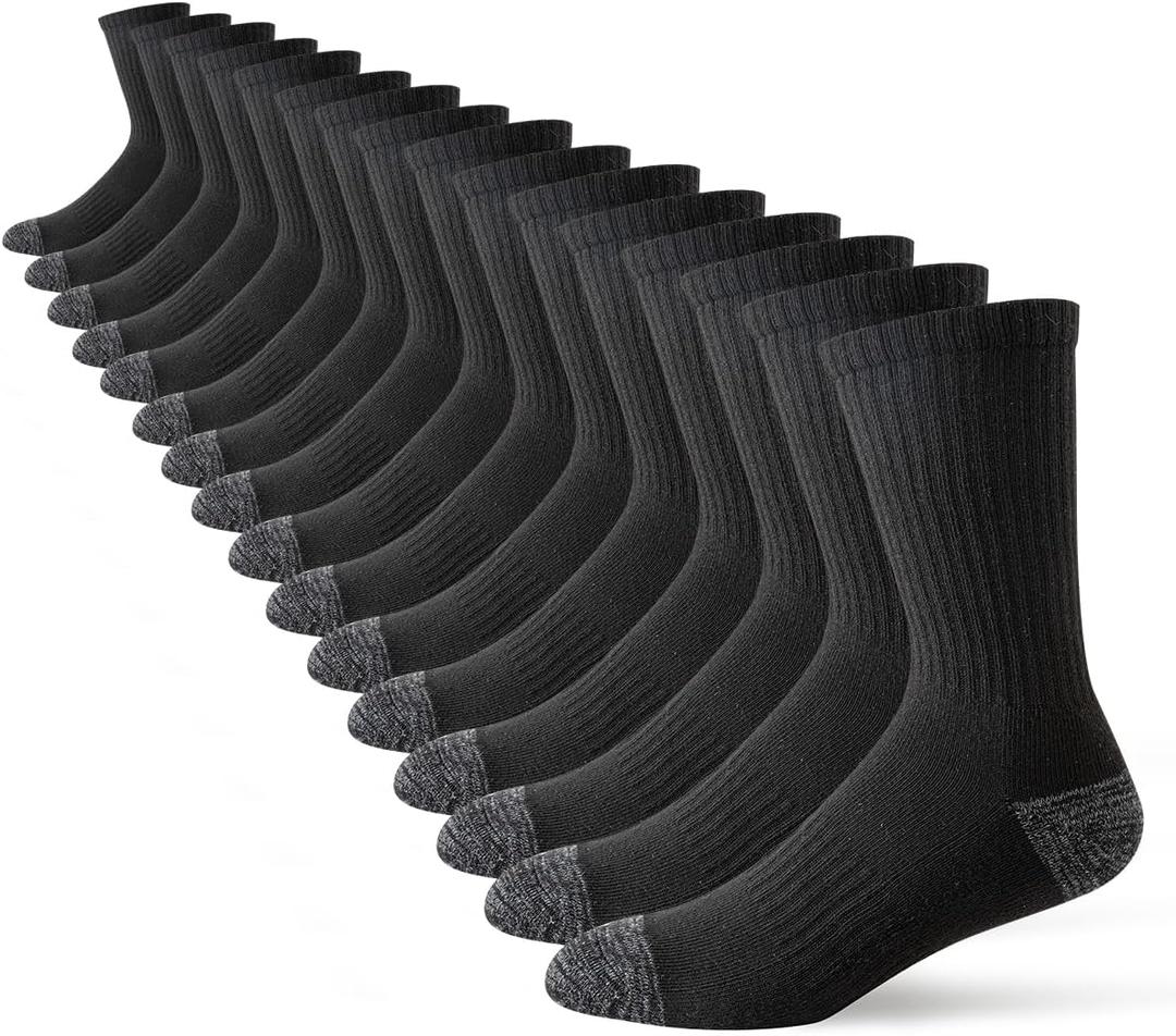 JOYNE 8 Pairs Mens Crew Cushion Socks Work Athletic Running Socks Casual Breathable Socks for Men,Sock Size:10-13 (Large)