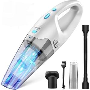 Homasy Handheld Vacuum Cordless, Hand Vacuum Cordless Rechargeable with LED Light/Multi Accessories, 14.8V,  Car Portable Vacuum Cleaner for Pet Hair, Home, Car, Office