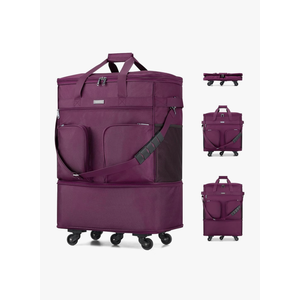 Hanke Expandable Collapsible Luggage with Wheels Suitcase Luggage Rolling Travel Bag Duffel Bag for Men Women Lightweight Suitcase Large Capacity Luggage with Spinner Wheel (Purple)