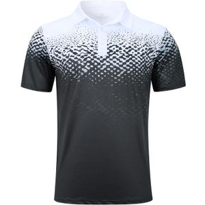 uideazone Mens Golf Shirt Dry Fit Athletic Polo Shirts Moisture Wicking Performance 3D Print Short Sleeve (Medium)