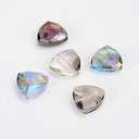 Calvas 10pcs Electroplate Crystal Glass Triangle Jewelry Beads for Jewelry Making Faceted Color Plated Mixed Color 18x18x9mm Hole: 1mm