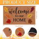 Tingjoo 2 Pcs 4th of July Coir Door Mat and Patriotic Wreath for Front Door Star Welcome Doormat Red White Blue Star Berry Wreath Independence Day Decorations for Americana Porch Decor