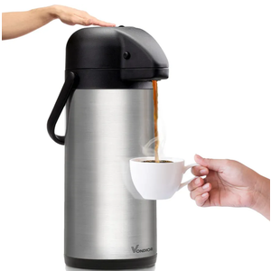 Coffee Carafe for Keeping Hot - 102oz/3L Airpot Coffee Dispenser with Pump - Insulated Stainless Steel Hot Beverage Dispenser for Parties - Thermal Carafe for Hot Drinks Water Tea Chocolate