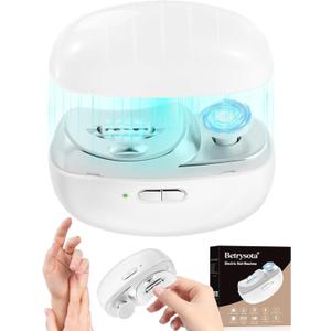 Electric Nail Clipper Upgraded 3 in 1 Automatic - with Polishing, Dust Storage & LED Light, Nail File Toenail Trimmer, Gifts for Women Men Mom Her Him Kids Adults Senior Baby Teacher Students (White)