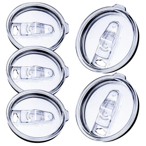 5 PCS 30 oz tumbler lid, Slide Spill Proof Cup Cover For 14 oz Coffee Mug and 35 oz travel mug, 32 ounce swig Tumbler lid replacement - Inside diameter 3.7 to 3.74 inches,BPA Free