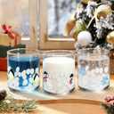 Whaline 3Pcs Christmas Icon Juice Glass 14 Oz Wine Glass Stemless Snowman Snowflake Penguin Cocktail Drinking Cups for Winter Xmas Home Party Favors Supplies