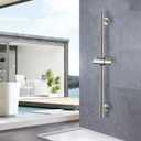 Brushed Nickel Shower Slide Bar, Bathroom Shower Slide Bar with Adjustable Handheld Shower Holder, Stainless Steel Slide Slide Bar Wall Mount Sliding Bar
