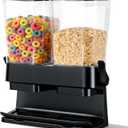 Cereal Dispenser Countertop 2 Pack, Double 3L Airtight Cereal Storage Container for Kitchen Pantry, Large Capacity Clear Dry Food Organizer For Cereal, Nuts, Coffee Beans, Pet Food