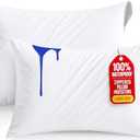 Utopia Bedding Waterproof Pillow Protectors Zippered Standard Size (2 Pack, White), Zippered Pillowcases, Bed Bug Proof Pillow Encasement Covers 20 x 26 Inches