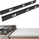 Stove Gap Covers,Stove Gap Filler, Range Trim Kit, Stove Gap Guards, Heat Resistant and Easy to Clean Aluminum Black 23.4 in.