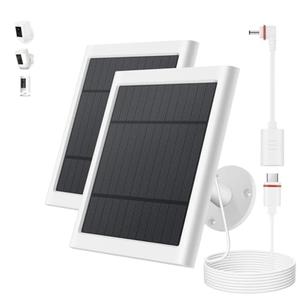 Solar Panel for Ring Camera, 1 Pack 4W Solar Charger Compatible with Rings Spotlight &All-New Stick Up Outdoor Cam Battery, 10ft Long Cable with USB-C to Ring Barrel Plug Adapter, Missing Piece, Black