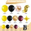 Black Burgundy Gold Balloons Garland Kit Burgundy Maroon Black Metallic Confetti Balloon Arch with Gold Long Balloon Star Foil Balloons for Halloween Birthday Baby Shower Party Decor