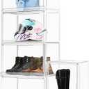 3 Pack Extra XXX-Large Purse Handbag Organizer for Closet 17.7''x13''x13'' Boots Storage Box Clear Acrylic Display Case with Magnetic Lid Dustproof Showcase for Collectibles, Handbag, Helmet, Clothes