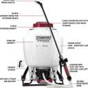 Chapin 63924 Backpack Sprayer, 4Gallon 24V BatteryPowered, Translucent Poly Tank, 6" WideMouth Opening, 3Stage Filtration & Adjustable Brass/Poly Nozzles for Fertilizer, Weed & Pest Applications