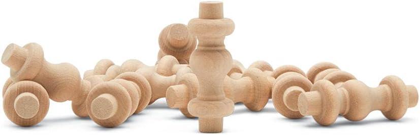 Wooden Baluster Spindles 2", Pack of 50 Wood Spindles for Crafts, Woodworking, and Furniture, by Woodpeckers
