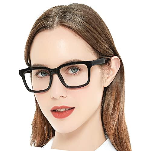 AEZUNI Large Square Reading Glasses Women Trendy Readers Retro Style 1.0 1.25 1.5 1.75 2.0 2.25 2.5 2.75 3.0 3.5 4.0 5.0 6.0(Black, 1.75)