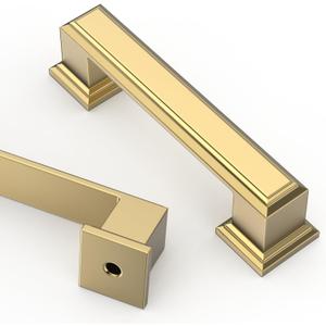 Asidrama 10 Pack 3 Inch(76mm) Brushed Brass Cabinet pulls Kitchen Cabinet Handles, Cabinet Pulls Kitchen Cabinet Hardware for Cupboard Drawer Pulls 2044