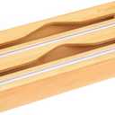 2 in 1 Wrap Slide Cutter Smooth Cutting Bamboo Food Wrap Case Wrap Cutter Wrap Holder Cooking Sheet Kitchen Aluminum Foil Case Slide Cutter