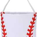XinblueCo Baseball Basket Easter Baskets for Canvas Easter Egg Hunt Baskets