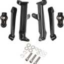 Black Adjustable Frame Mounted Highway Peg Mounts with Extended Arm For Harley Touring 2009-2020