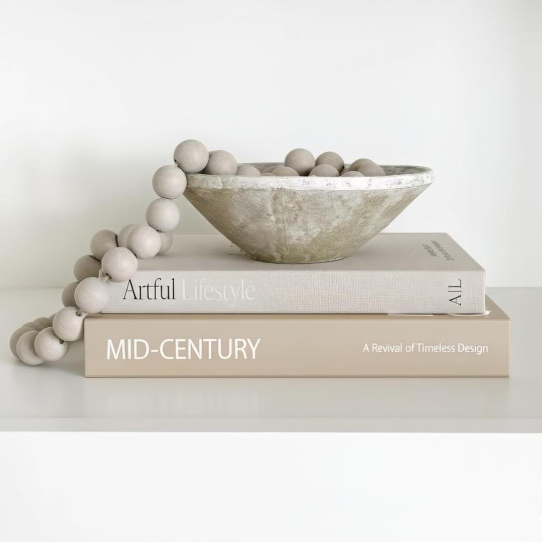 Aesthetic Decorative Books - Set of 2 Stylish Boxes Enhance Your Coffee Table, Bookshelf or Mantel Decor - Beautiful Fake/Faux Books for Modern Home Decoration, Photo Storage and as a Keepsake Box (Brown-Beige)