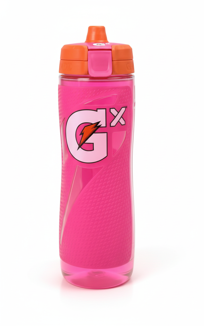 Gatorade Pink GX 30oz Plastic Squeeze Water Bottle 0004