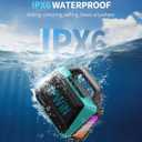Powerful 80W Outdoor Bluetooth Speaker: IPX6 Waterproof, Rugged, 20H Playtime, Deep Bass, Lightshow, TWS, BT 5.3 Wireless, Portable for Travel Hiking Camping Beach Pool - Teal