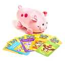 Cuddle Barn - Jiggly Wigglies Piggy | Animated Interactive Stuffed Animal Pig Plush Toy Game Plays Pop Goes The Weasel and Comes with Cards, 11 inches