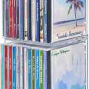 STORi Stackable Clear Plastic CD Organizers (2 Pack) Cube Jewel Case Holders Perfect for Theatre Room | Holds up to 12 CD Cases per Organizer | Made in USA