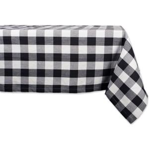 DII Buffalo Check Collection, Classic Farmhouse Tablecloth, 60 x 104, Black & White