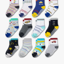 Evercute Toddler Girls Grip Socks 12 Pack Boys Non Slip Socks for Kids Anti Skid