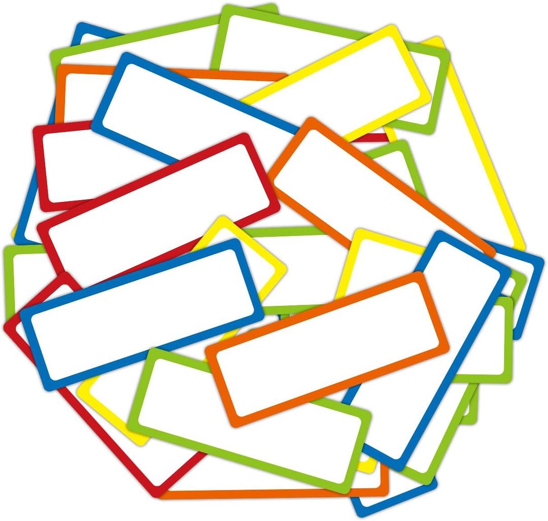 Colored Border Dry Erase Magnetic Labels 3.1x1.2 Inch, Reusable Magnetic Labels for Whiteboards, Pack of 40