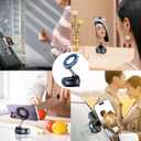 720Rotatable Vacuum Magnetic Phone Stand, Vacuum Magnetic Phone Holder Foldable&Adjustable, Suction Cup Phone Mount for Car/Gym/Mirror/Shower/Smooth Surface, Compatible iPhone 16 15 14 13 12 &Android (Silvery White)