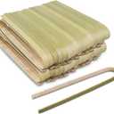 Mini Bamboo Tongs Disposable 100 Pcs 6.2 Inch Long Wooden Tongs for Charcuterie Large Cooking Utensils for Toaster Serving Food Natural Green for Catering Buffet Home