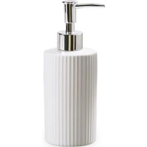 Hand Soap Dispenser with Stainless Steel Pump, Rust Proof, Ceramic White Soap Dispenser for Bathroom Kitchen, Liquid Soap Dish Soap Dispenser , 2 Pcs